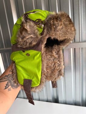 Hot Shot Realtree Neon Green Faux Fur Trapper Hat